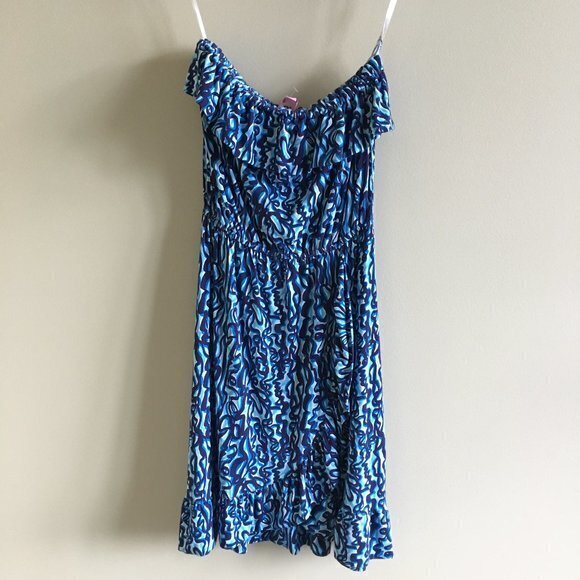 Lilly‎ Pulitzer Flor Navy Oh Buoy Strapless Dress - Picture 2 of 7